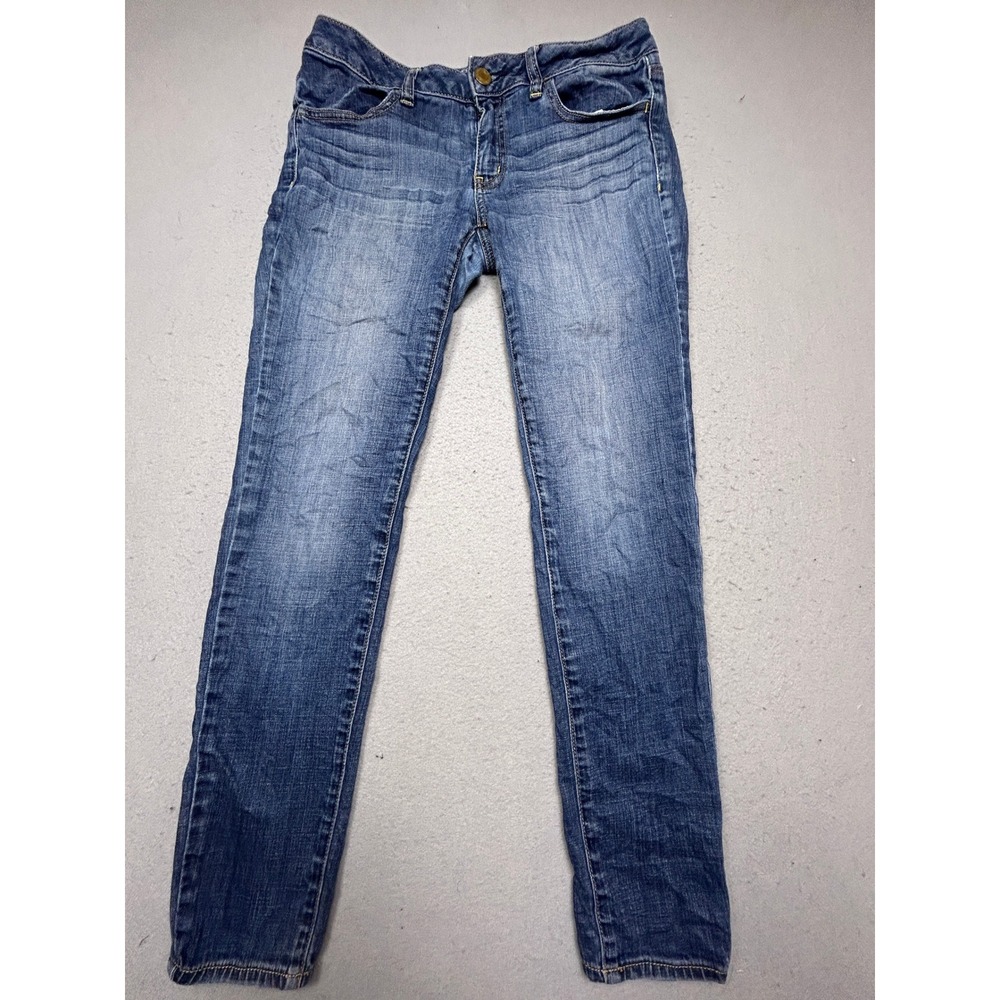 American Eagle Skinny Jeans Cotton Elastane Blue Denim Size 6 W30 Womens